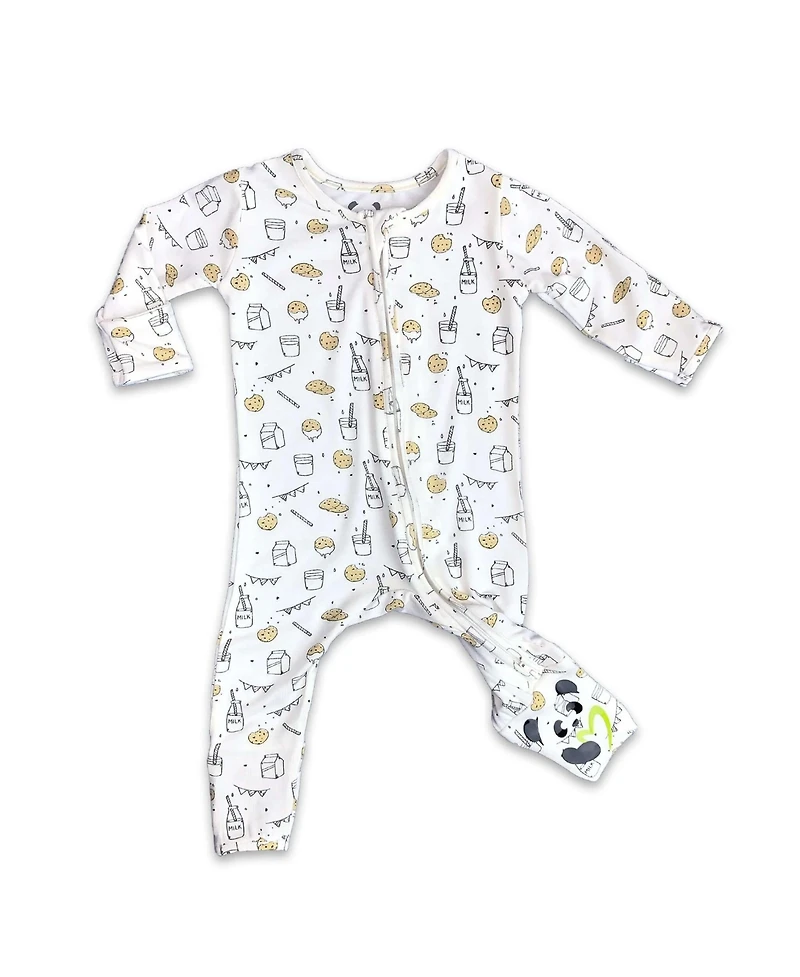 Bellabu Bear Baby Boys or Baby Girls, Baby Milk and Cookies Original Convertible Footie
