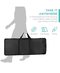 Best Choice Products Portable Pop-Up Bar Table for Indoor/Outdoor, Party, Picnic w/ Carrying Case, Removable Skirt