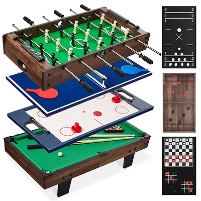 Best Choice Products 11-in-1 Kids Combo Game Set w/ Ping Pong, Foosball, Air Hockey, 5 Accessory Bags