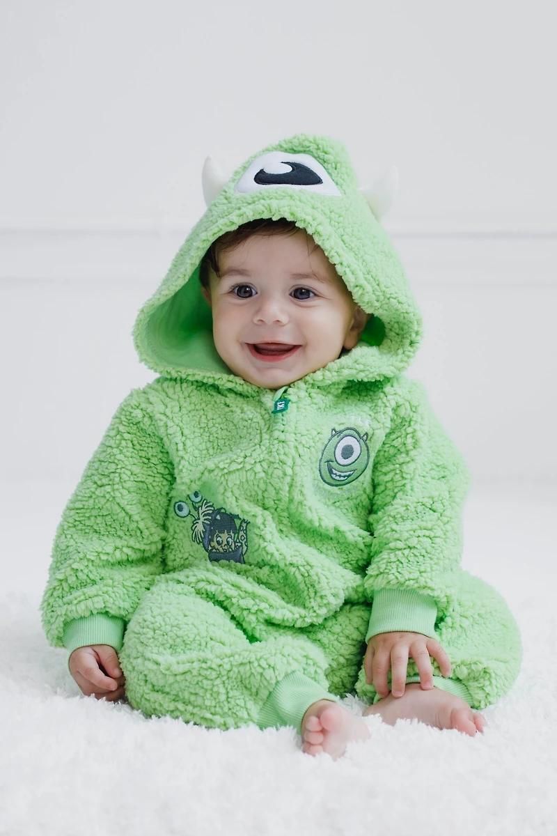 Monsters Inc. Baby Boys Zip Up Cosplay Coverall Cozy Sherpa