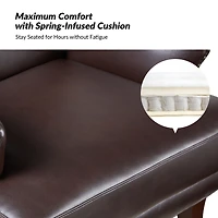 Hardamon Contemporary Leather Arm Chair with Nailhead Trim