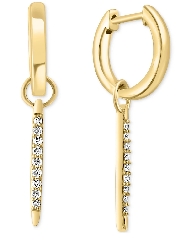 Effy Diamond Spike Dangle Huggie Hoop Earrings (1/6 ct. t.w.) in Gold-Plated Sterling Silver