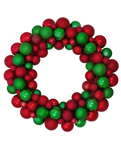 Northlight 3 - Finish Shatterproof Ball Christmas Wreath - 24 - Inch Unlit