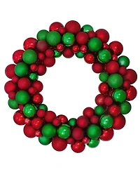 Northlight 3 - Finish Shatterproof Ball Christmas Wreath - 24 - Inch Unlit