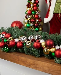 Northlight 6' Traditional Colors 2 - Finish Shatterproof Ball Christmas Garland