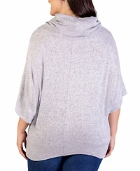 24seven Comfort Apparel Plus Cowl Neck Dolman Sleeve Top