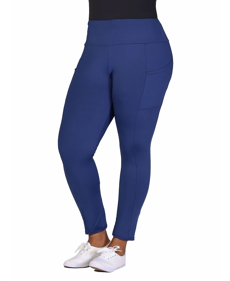 24seven Comfort Apparel Plus Ankle Leggings with Side Pocket
