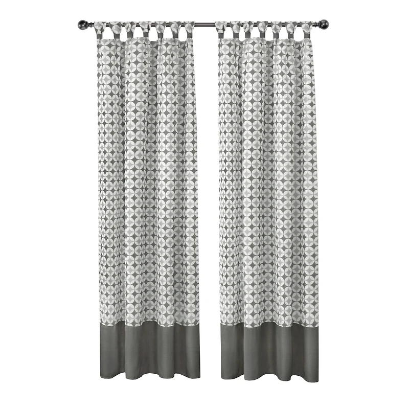 Kate Aurora Modern Chic Geometric Tab Top Window Curtain Panels (2 Pack)- Taupe, 63 in. Long - 52 W x L, Taupe