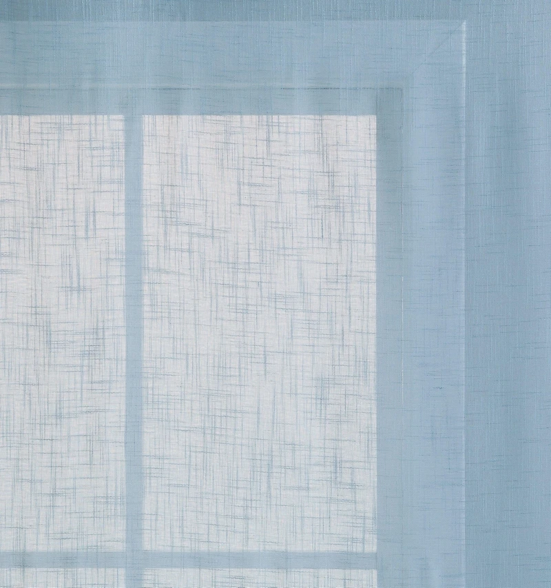 Kate Aurora Coordinating 4 Piece Geometric & Solid Curtain Set - 38 in. W x 96 L, Aqua