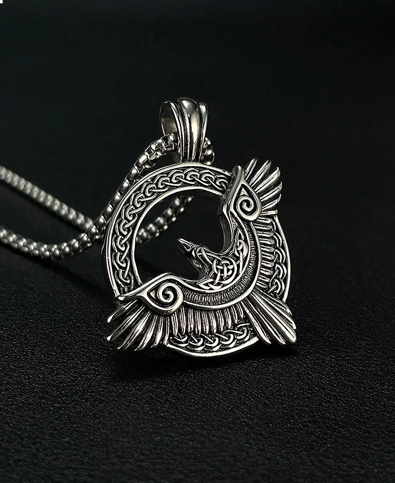 Rhona Sutton Silver Eagle Stainless Steel Pendant Necklace