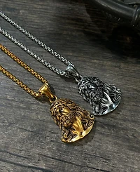 Rhona Sutton Silver Jesus Christ Stainless Steel Pendant Necklace