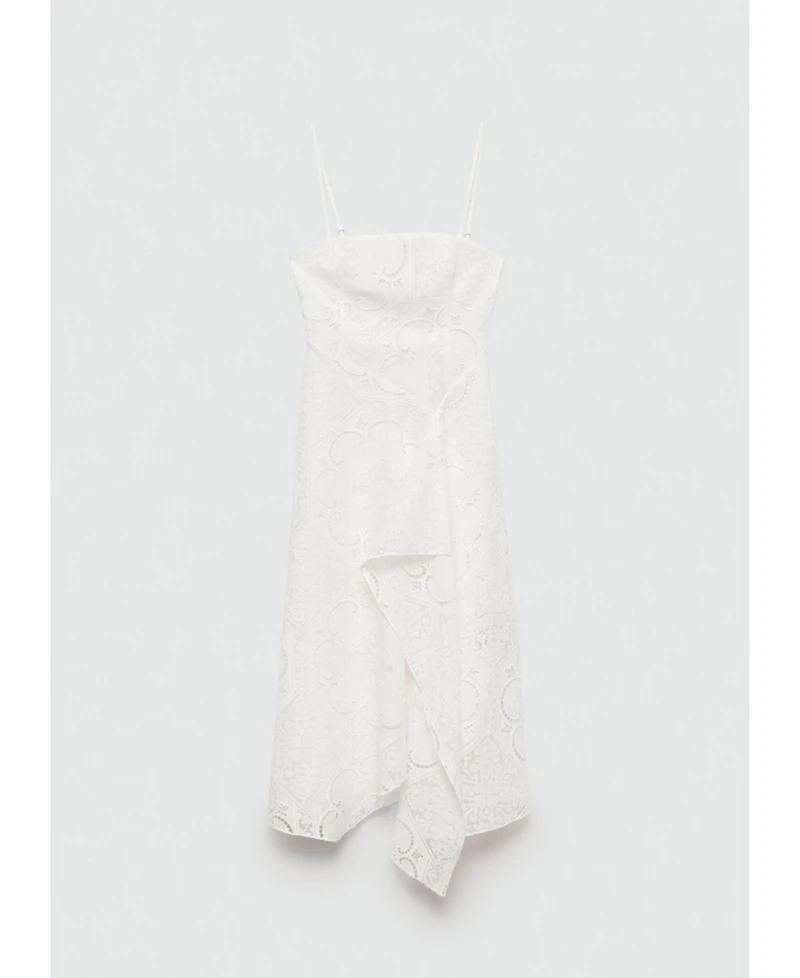 Mango Women's Asymmetrical Embroidered Dress
