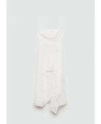 Mango Women's Asymmetrical Embroidered Dress