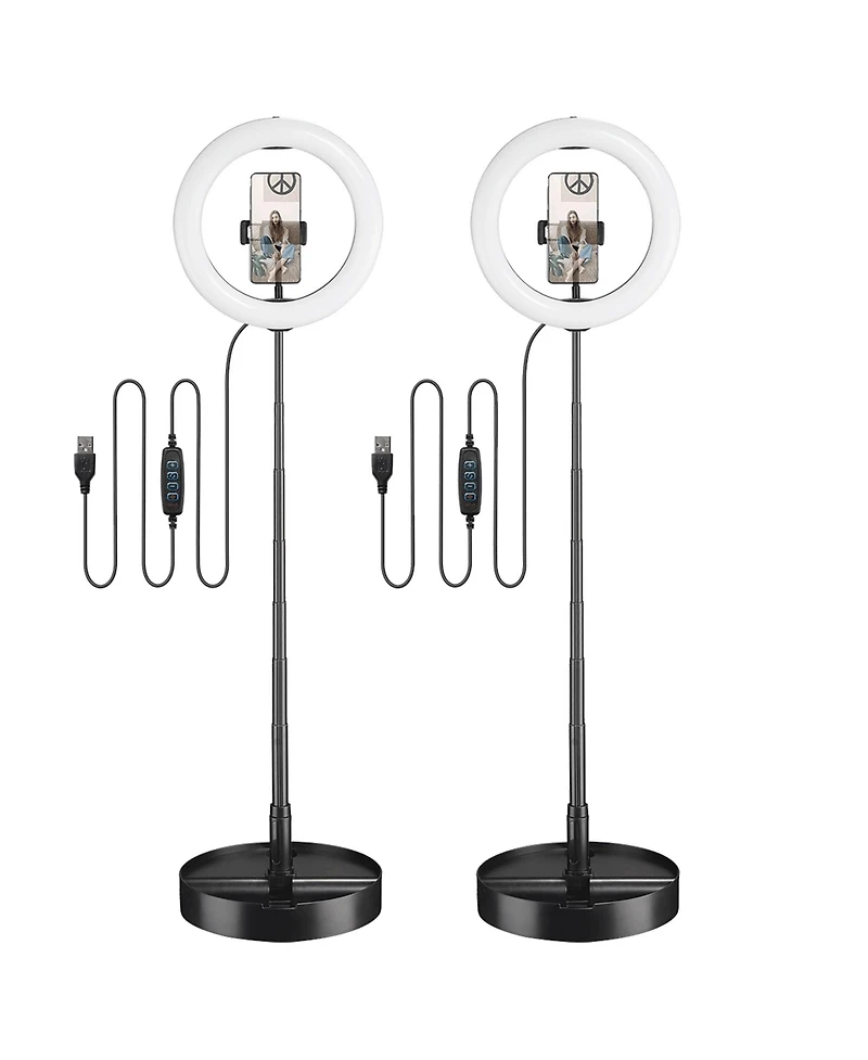 2 Pack 10" Folded Selfie Led Ring Light Portable Dimmable for Makeup YouTube
