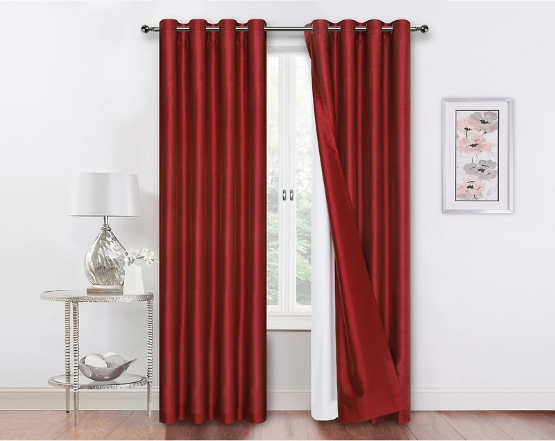 GoodGram Kate Aurora Living 2 Pack Double Layered 100% Blackout And Sheer Window Curtains