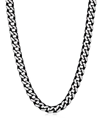 Rhona Sutton Black Silver Box Chain Stainless Steel Necklace