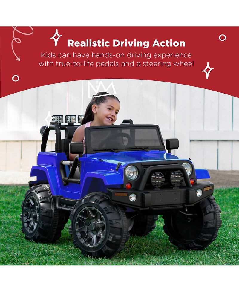 Best Choice Products 12V Kids Ride On Truck Car w/ Remote Control, Spring Suspension, Bluetooth, Led Lights