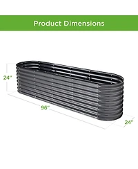 Best Choice Products 8x2x2ft Metal Raised Garden Bed, Oval Outdoor Planter Box w/ 4 Support Bars