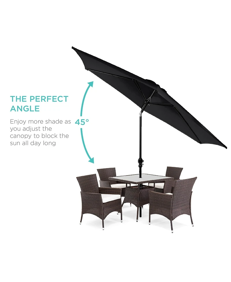 Best Choice Products 10ft Outdoor Steel Market Patio Umbrella w/ Crank, Tilt Push Button, 6 Ribs