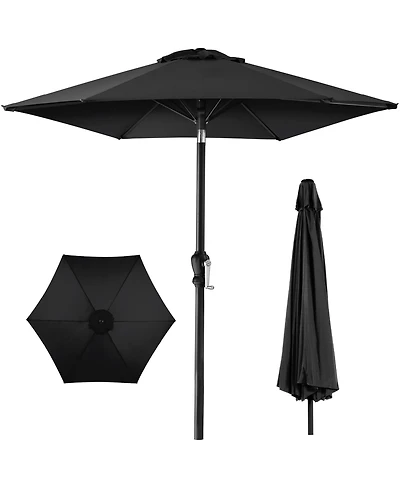 Best Choice Products 10ft Outdoor Steel Market Patio Umbrella w/ Crank, Tilt Push Button, 6 Ribs