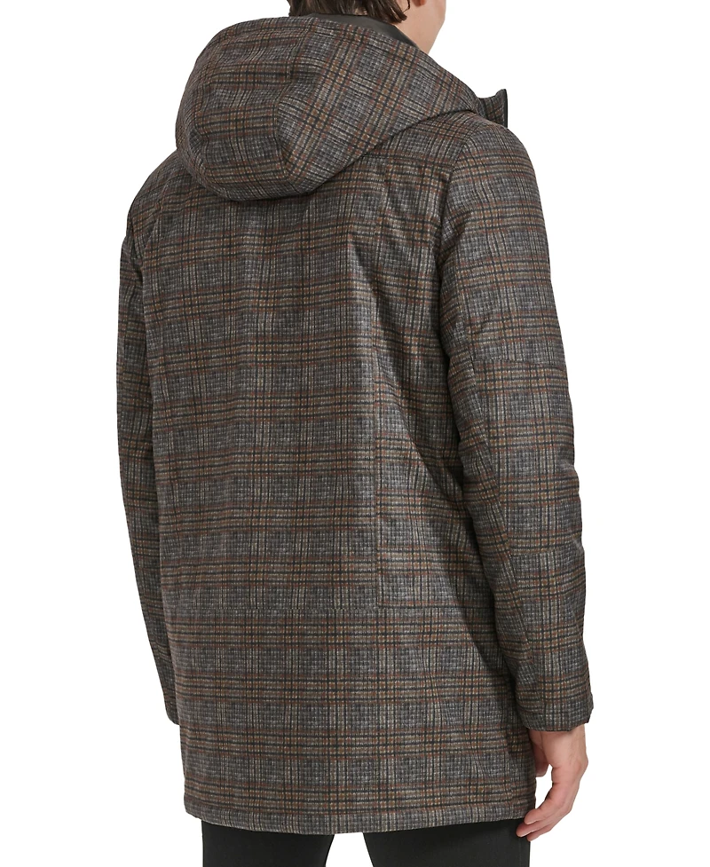 Kenneth Cole Men's Water-Resistant Hooded Stadium Coat with Removable Puffer Bib
