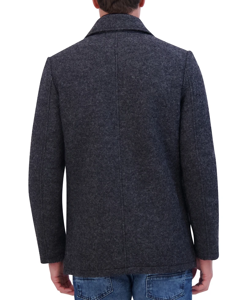 Kenneth Cole Men's Boucle Double Breasted Peacoat