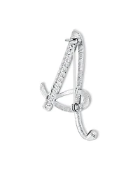 Bling Jewelry Large Statement Abc Pave Crystal Letters Alphabet Initial Scarf Lapel Pin Brooch Silver Plated