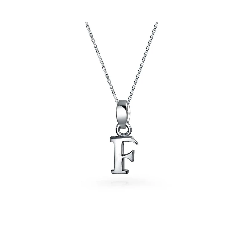 Bling Jewelry Abc Capital Block Letter Alphabet A-z Initial Pendant Necklace .925 Sterling Silver
