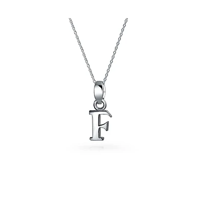 Bling Jewelry Abc Capital Block Letter Alphabet A-z Initial Pendant Necklace .925 Sterling Silver