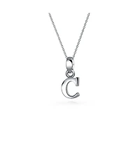 Bling Jewelry Abc Capital Block Letter Alphabet A-z Initial Pendant Necklace .925 Sterling Silver