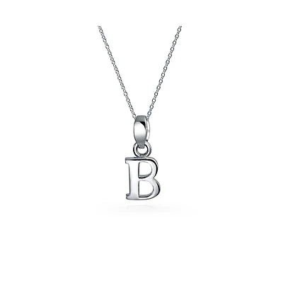 Bling Jewelry Abc Capital Block Letter Alphabet A-z Initial Pendant Necklace .925 Sterling Silver