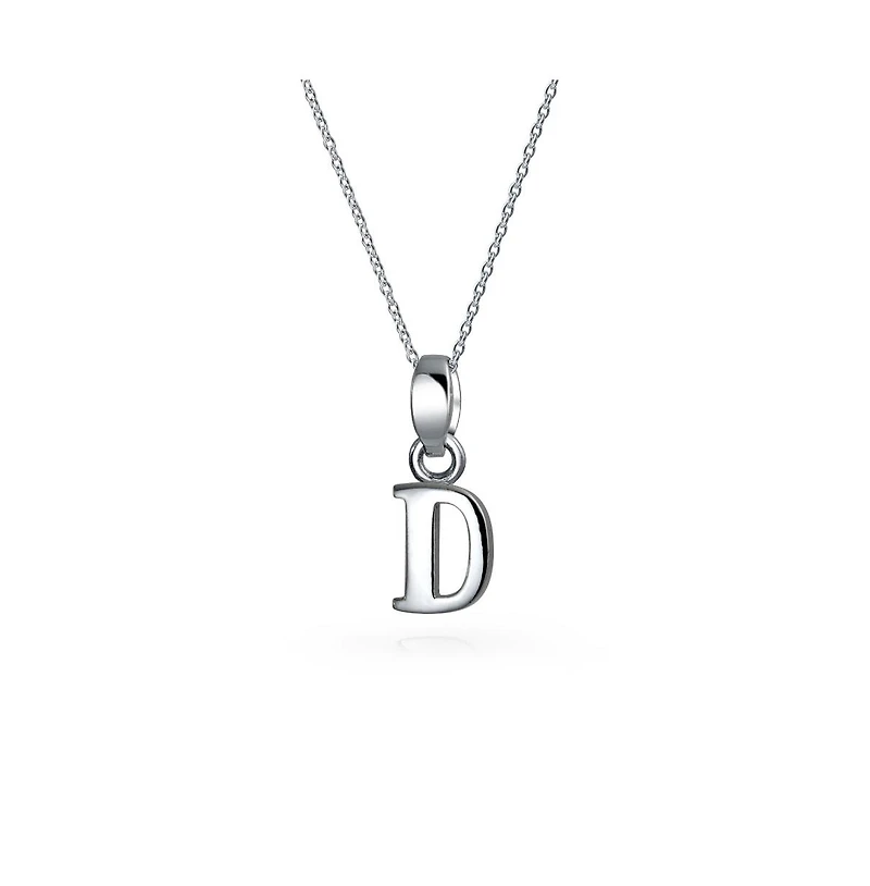 Bling Jewelry Abc Capital Block Letter Alphabet A-z Initial Pendant Necklace .925 Sterling Silver