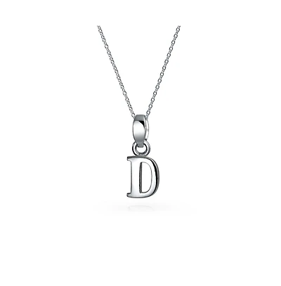 Bling Jewelry Abc Capital Block Letter Alphabet A-z Initial Pendant Necklace .925 Sterling Silver