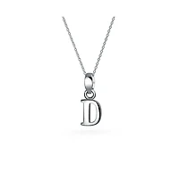 Bling Jewelry Abc Capital Block Letter Alphabet A-z Initial Pendant Necklace .925 Sterling Silver