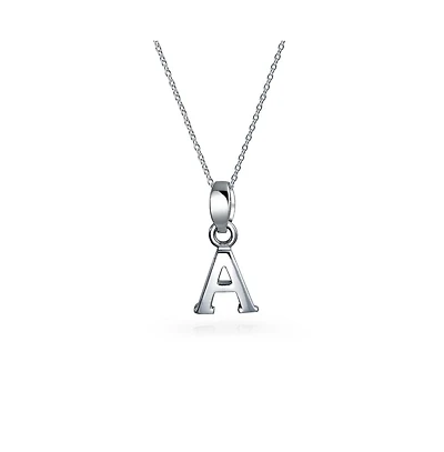 Bling Jewelry Abc Capital Block Letter Alphabet A-z Initial Pendant Necklace .925 Sterling Silver