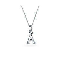 Bling Jewelry Abc Capital Block Letter Alphabet A-z Initial Pendant Necklace .925 Sterling Silver