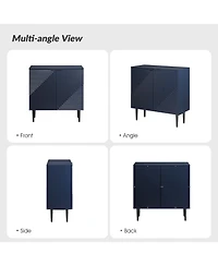 Halprin Modern Elegance Accent Cabinet with Wooden Legs