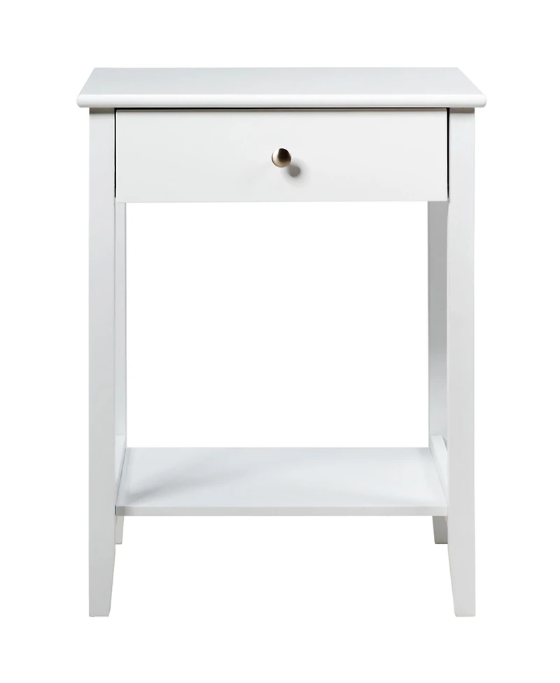 Gymax 2PCS Nightstand Sofa Side End Table Bedroom Living Room w/ Shelf Drawer White