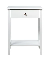 Gymax 2PCS Nightstand Sofa Side End Table Bedroom Living Room w/ Shelf Drawer White