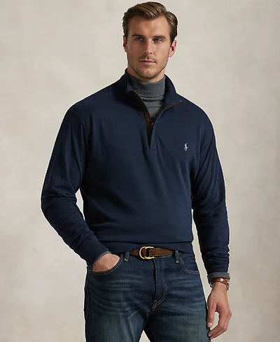 Polo Ralph Lauren Men's Big & Tall Luxury Jersey Quarter-Zip Pullover