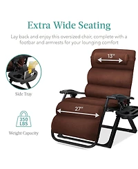 Best Choice Products Oversized Zero Gravity Chair, Folding Recliner w/ Removable Cushion