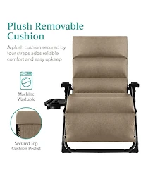Best Choice Products Oversized Zero Gravity Chair, Folding Recliner w/ Removable Cushion