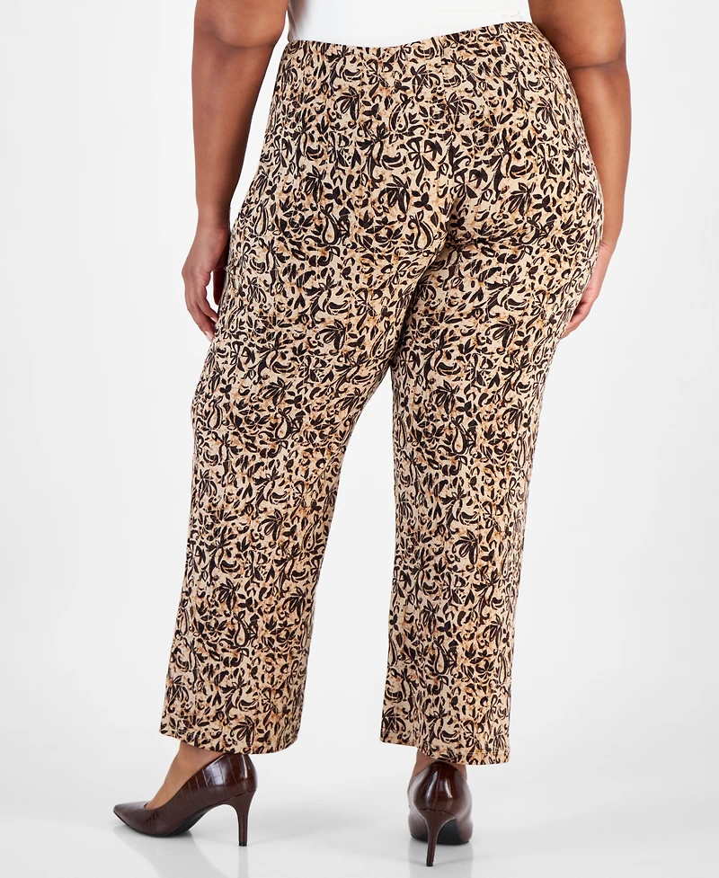 Jm Collection Plus Impression Knit Pants, Created for Macy's
