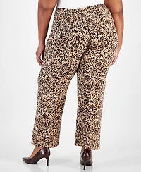 Jm Collection Plus Impression Knit Pants, Created for Macy's