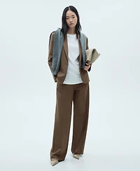 Mango Women's Elastic-Waist Straight Pants