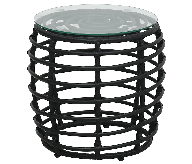 vidaXL 3 Piece Bistro Set Poly Rattan Black