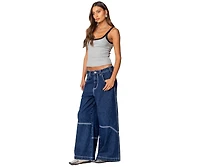 Edikted Womens Jude Lacey Ribbed Tank Top