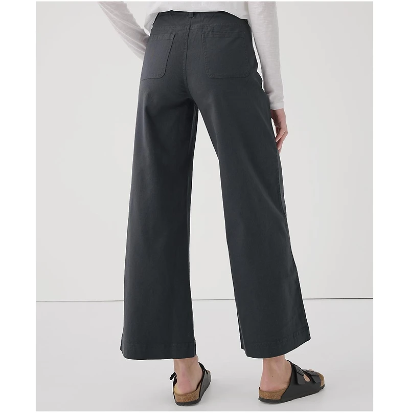 Pact Women's Organic Cotton Stretch Twill Denim Wide Leg Pant