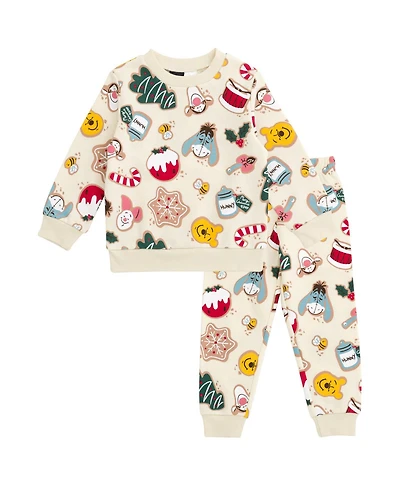 Winnie the Pooh Baby Boys Mickey Mouse Nightmare Before Christmas Toy Story Fleece Sweatshirt and Jogger Pants Outfit Set