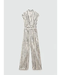 Mango Women's Satin Stripes Jumpsuit